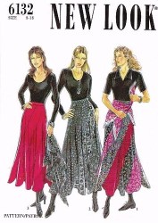 6132 NL LONGER MULTI COLOR OR NOT HANKI HEM SKIRT PATTERN 8-18